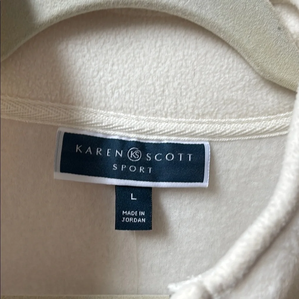 Karen Scott Cream Fleece Jacket - Picture 2 of 5